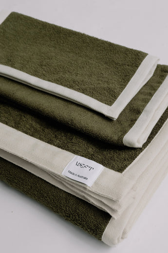 Double Towel Set in Fern & Sand