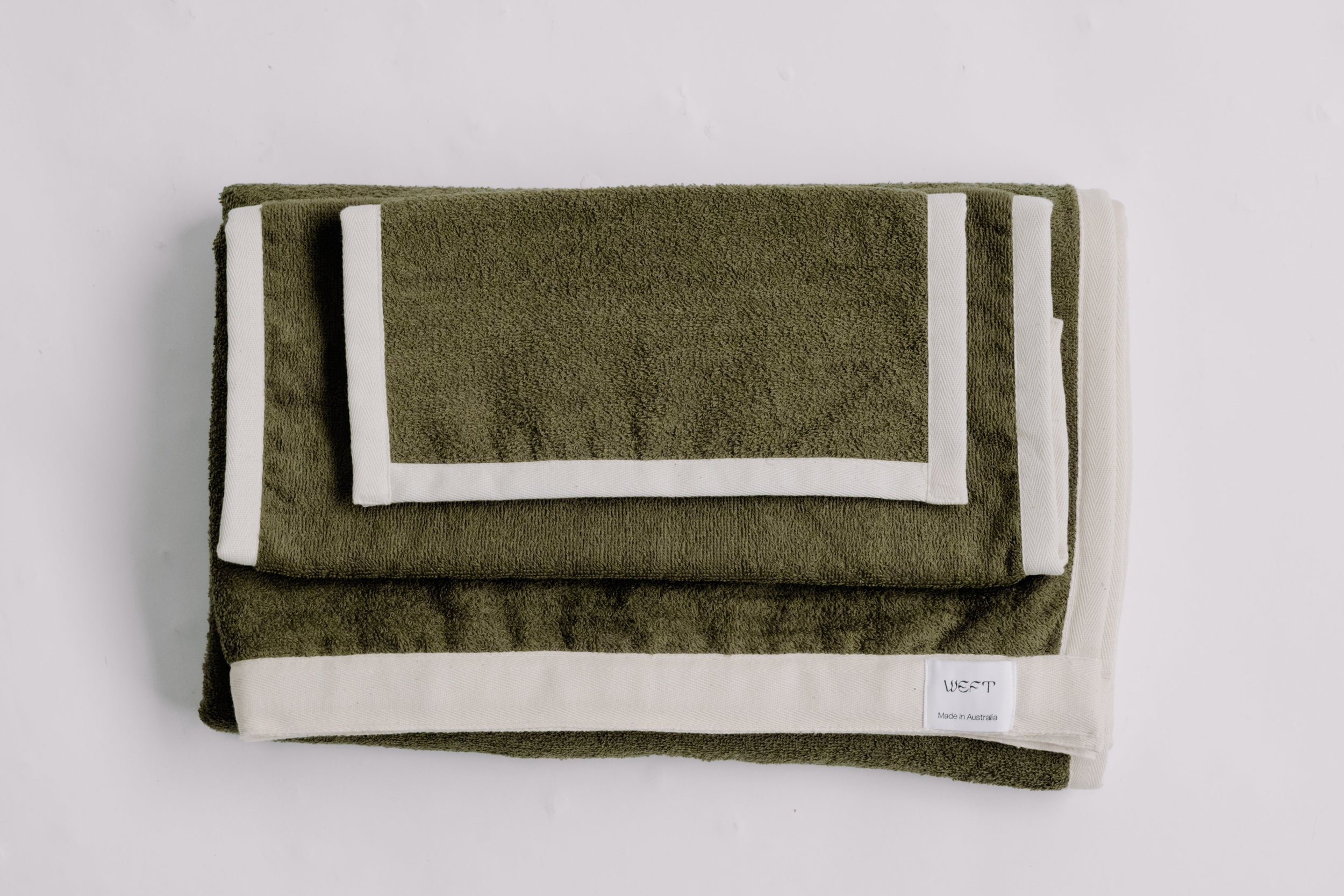 Double Towel Set in Fern & Sand