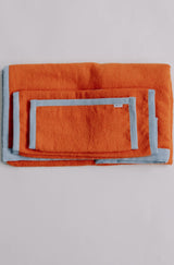 Single Towel Set in Flame & Baby Blue